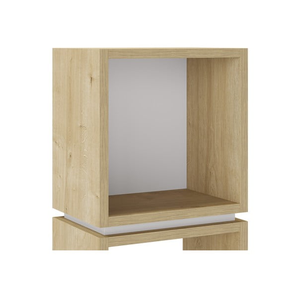 Бяло-естествена библиотека от декор от дъб  32x66 cm Lofty – Marckeric-image-3