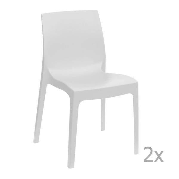 Sada 2 bílých jídelních židlí Castagnetti Rome