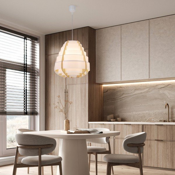 Бяло висящо осветително тяло Nagoja – Candellux Lighting-image-4