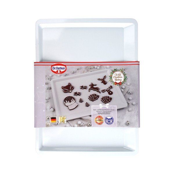 Бяла стоманена тава за печене , 42 x 33 cm White Christmas Baking - Dr. Oetker-image-3