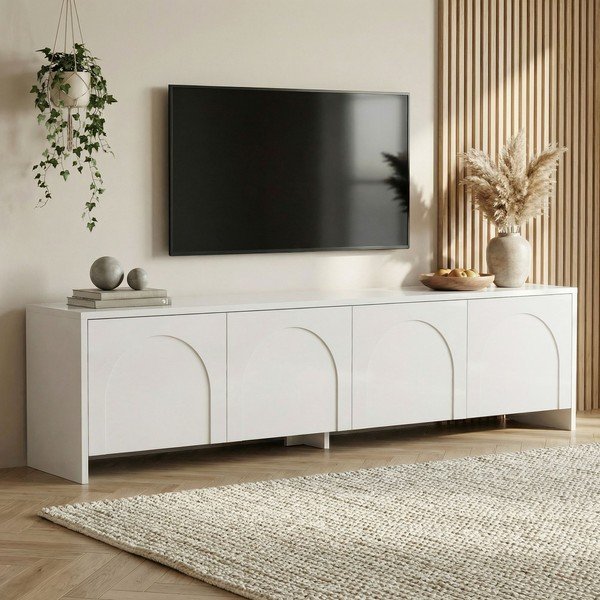 Бяла маса за телевизор 180x45x32 cm Aurelia – Kalune Design-image-1