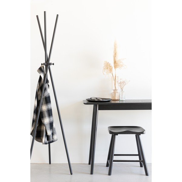 Черен стол от масивен дъб Vander – White Label-image-1