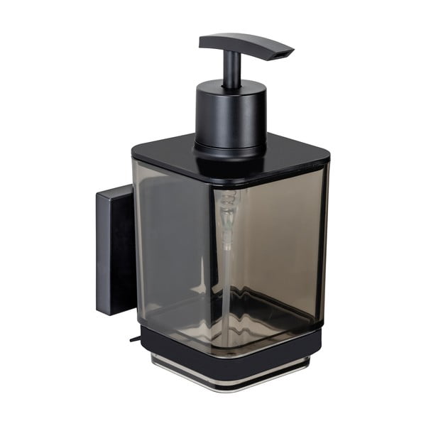 Черен самозалепващ пластмасов диспенсер за сапун 340 ml Quadro – Wenko-image-3