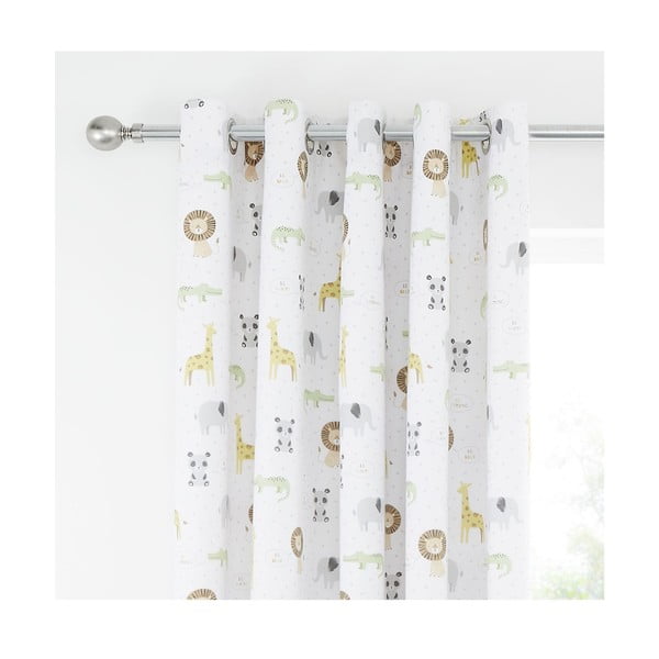 Бяла детска завеса 2 бр. 168x183 cm Roarsome Animals – Catherine Lansfield