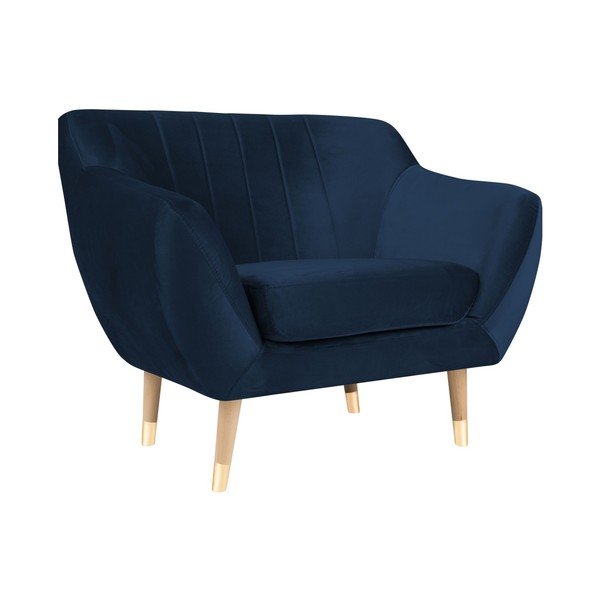 Кресло от тъмносиньо кадифе Benito - Mazzini Sofas-image-2