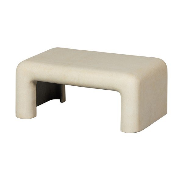 Кремави масички за кафе в комплект от 2 бр. от декор от камък 42x92 cm Stani – WOOOD-image-2