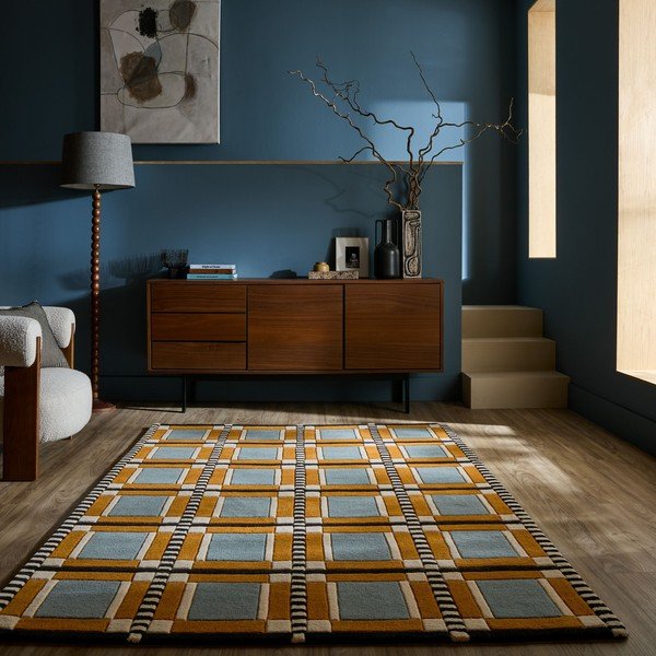 Ръчно изработен вълнен килим 140x200 cm Quadro Wool – Flair Rugs-image-1