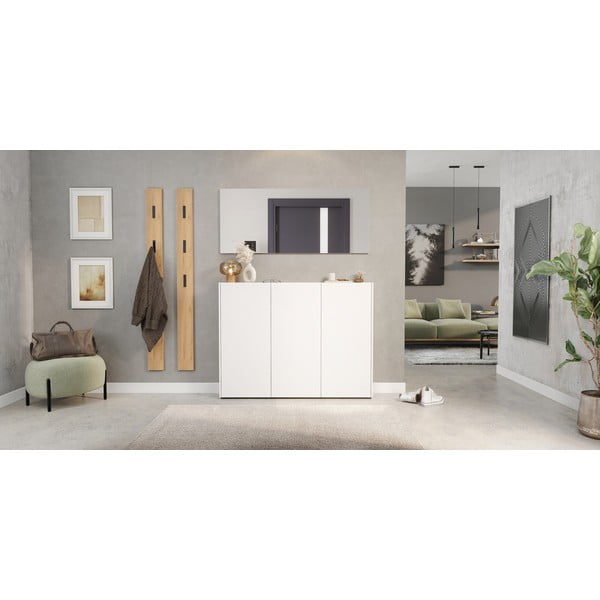 Бяло шкафче от декор от дъб  138x105x25 cm Libbiano – Germania-image-4