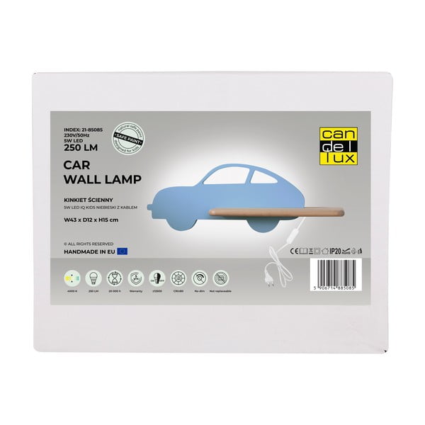 Синьо детско осветително тяло Car - Candellux Lighting-image-2