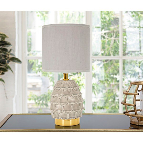 Бежова керамична настолна лампа с текстилен абажур (височина 30,5 cm) Pigny – Mauro Ferretti-image-4