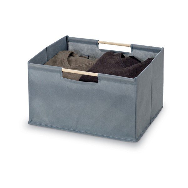Šedý úložný box Domopak Saket, délka 38 cm