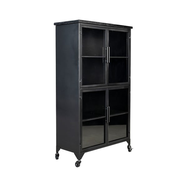 Черна метална витрина 35x133 cm Ferre - White Label-image-2