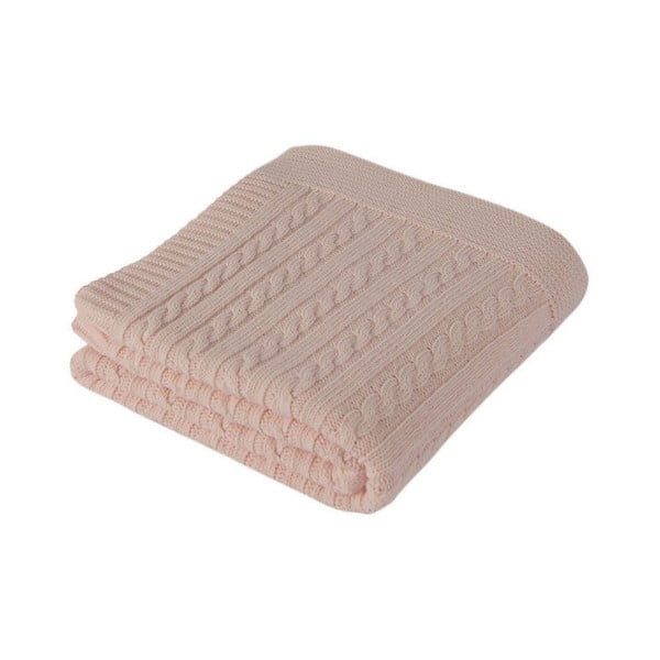 Розово бебешко одеяло с памучна смес Lexie, 90 x 90 cm - Homemania Decor