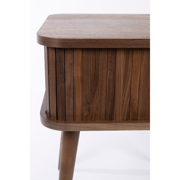 Кафяво нощно шкафче от декор от орех Barbier – Zuiver-image-3