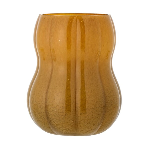 Ръчно изработена стъклена ваза в кафяво (височина 20 см) Pumpkin - Bloomingville