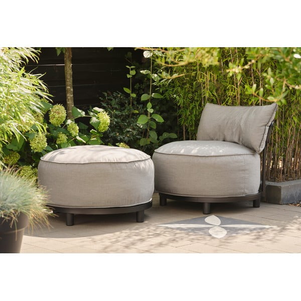 Светлосиво тапицирано градинско кресло Emma - Hartman-image-1