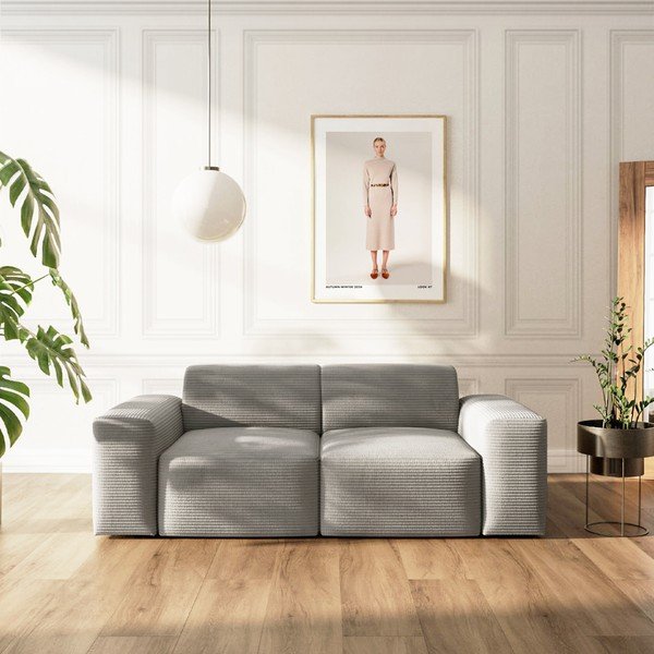 Сив диван от рипсено кадифе 205 cm Villet – Rodier-image-1