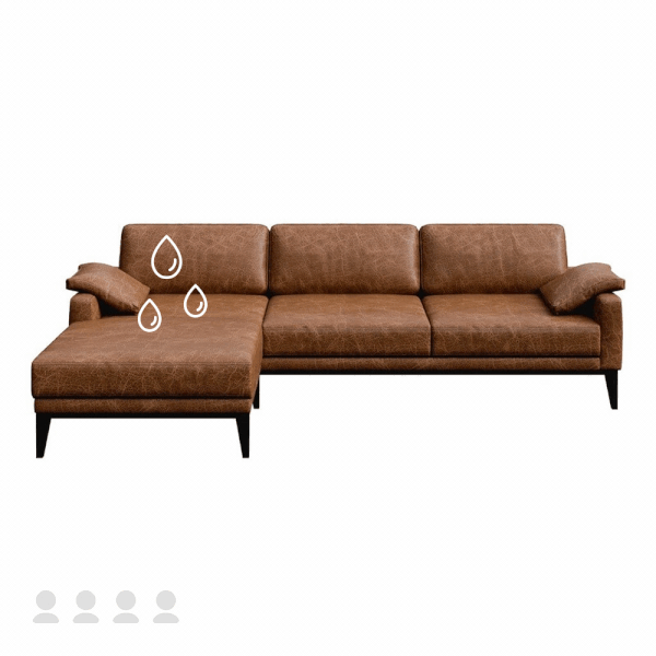 Импрегниране на 4-местен диван с кожена тапицерия, импрегниране без почистване - Bonami