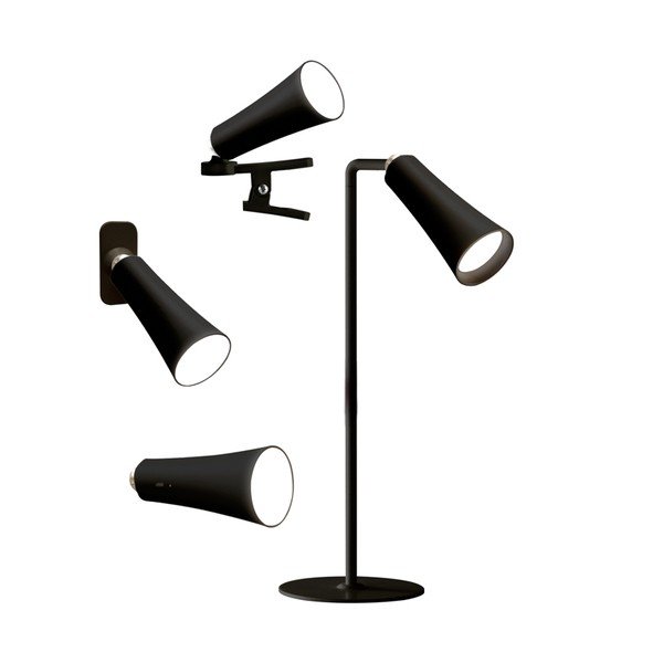 Черна LED настолна лампа (височина 47,5 cm) 4in1 – Brandani