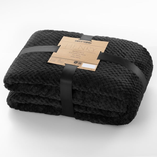 Черно одеяло от микрофибър , 150 x 200 cm Henry - DecoKing-image-3