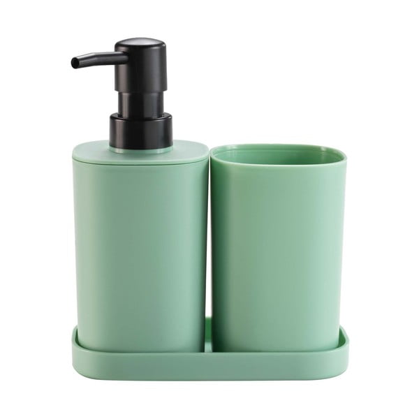 Светлозелен пластмасов комплект аксесоари за баня Vita – douceur d'intérieur