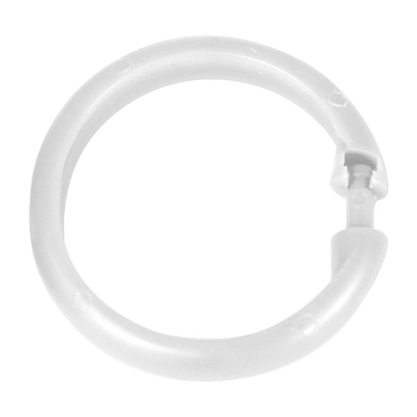 Комплект от 12 бели пластмасови пръстена за завеса за душ - Wenko