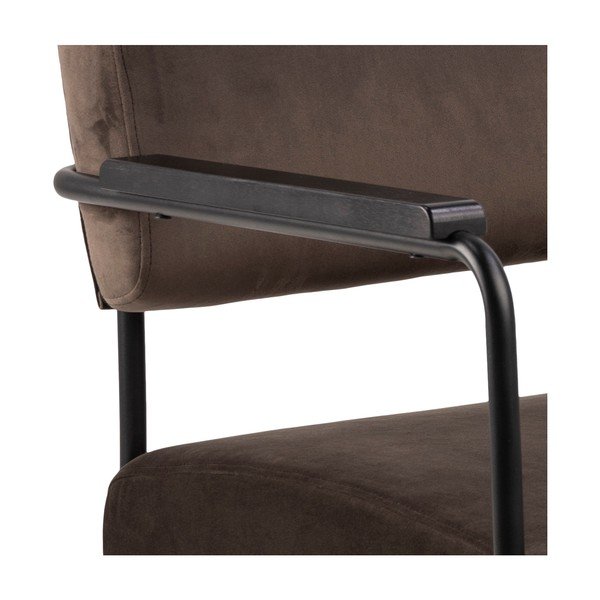 Тъмнокафяво кадифено кресло Cloe - Actona-image-4