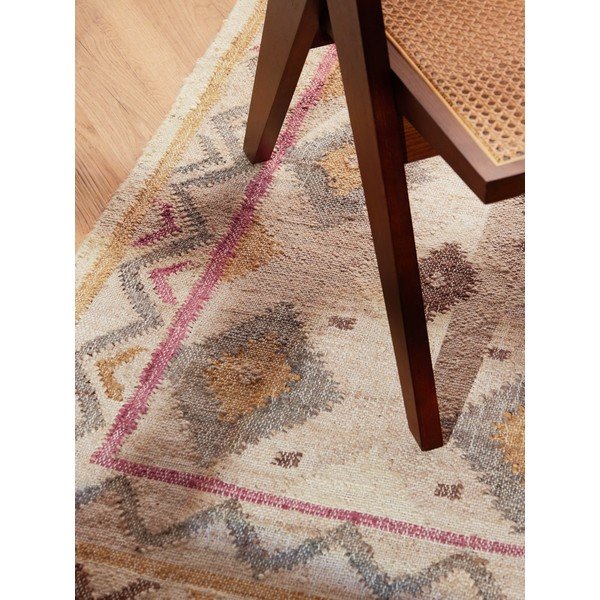 Кремава ръчно изработена ютена пътека 80x200 cm Roya Imani – Elle Decoration-image-3