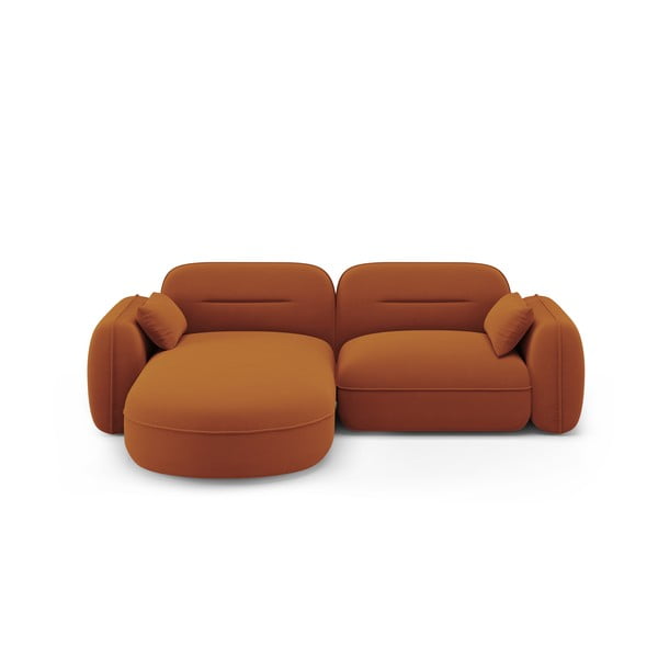 Оранжев кадифен ъглов диван (ляв ъгъл) Audrey – Interieurs 86