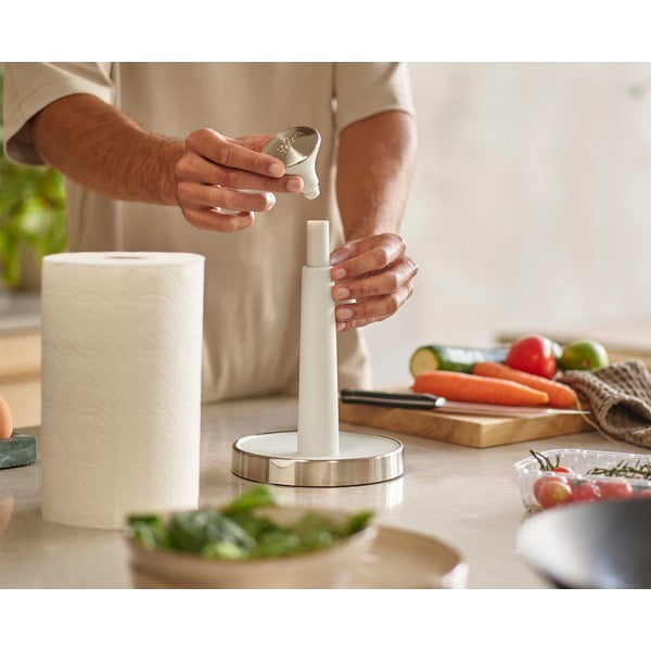 Бяла пластмасова стойка за кухненска хартия ø 16 cm Push&Tear – Joseph Joseph-image-2