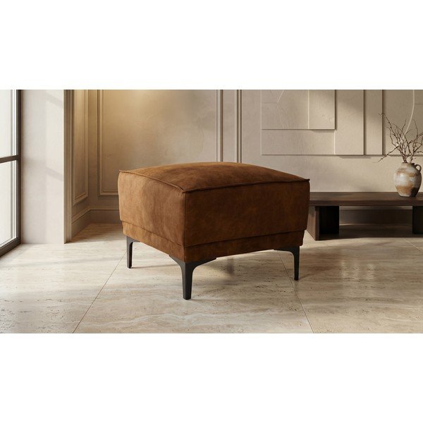 Светлокафява табуретка от изкуствена кожа Copenhagen - Scandic-image-1