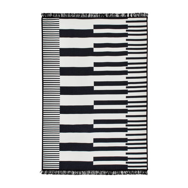Черно-бял двустранен килим Klotho, 120 x 180 cm