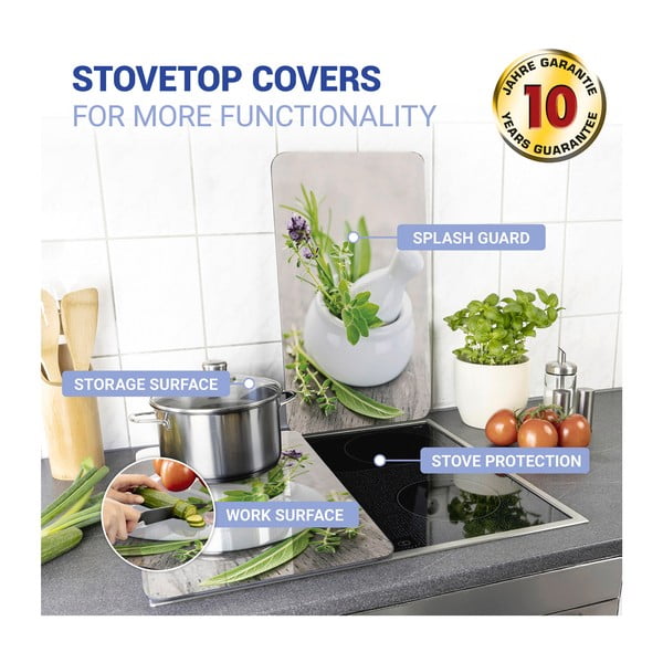 Комплект от 2 стъклени капака за печка Herbal, 52 x 30 cm Herb Garden - Wenko-image-4