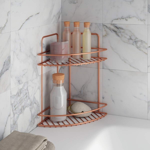 Ъглов рафт за баня с два етажа Copper - Metaltex-image-1