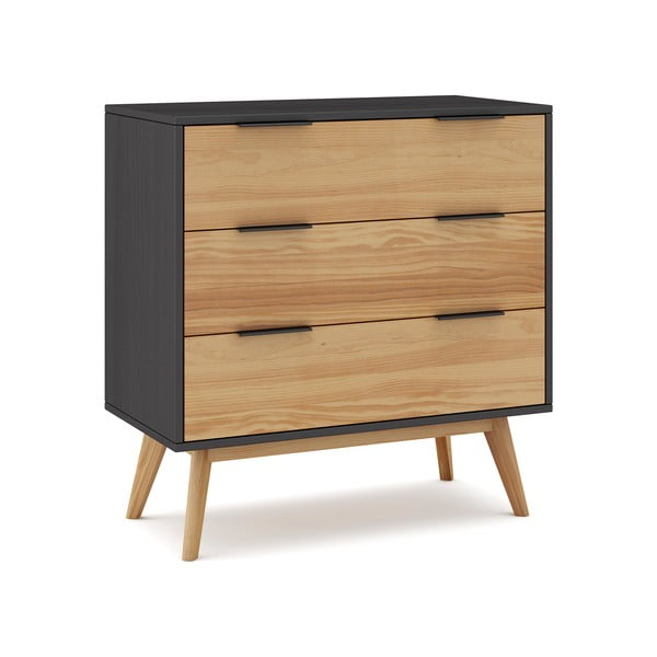 Висок скрин от черен/натурален бор 80x83 cm Lavis - Marckeric-image-3