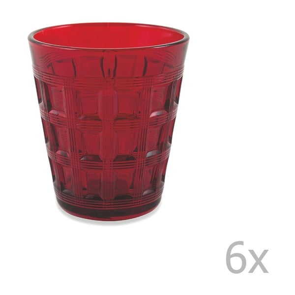 Комплект от 6 червени чаши Recta, 280 ml - Villa d'Este