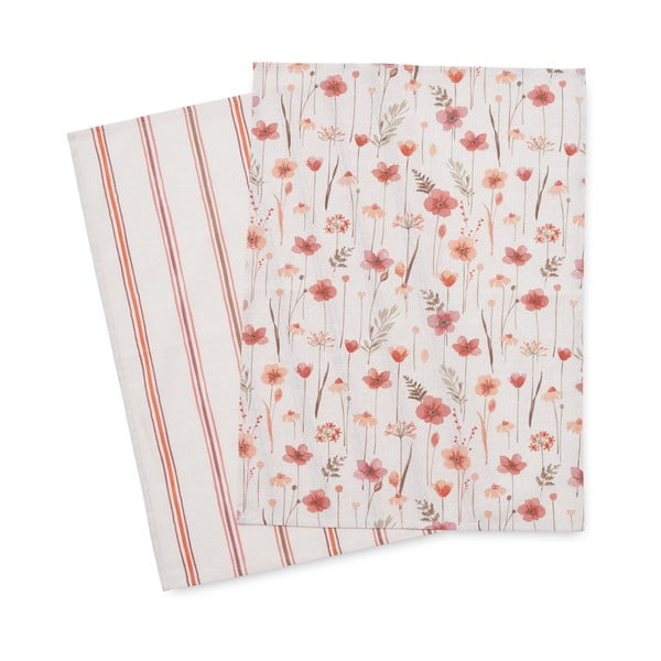 Памучни кърпи в комплект от 2 броя 50x70 cm Harvest Flowers - Catherine Lansfield