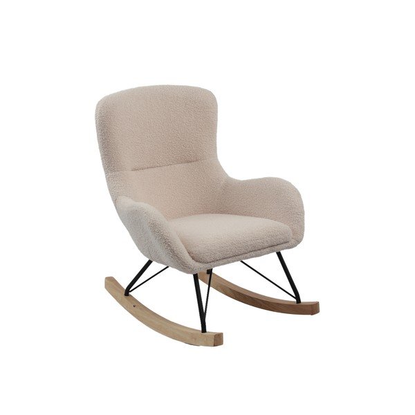 Бежов люлеещ се детски стол от букле Rocky – Vipack