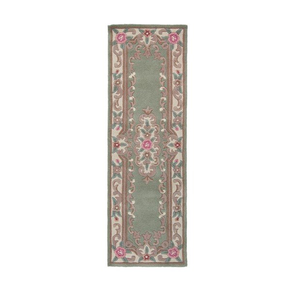 Пътека от зелена вълна , 67 x 210 cm Aubusson - Flair Rugs