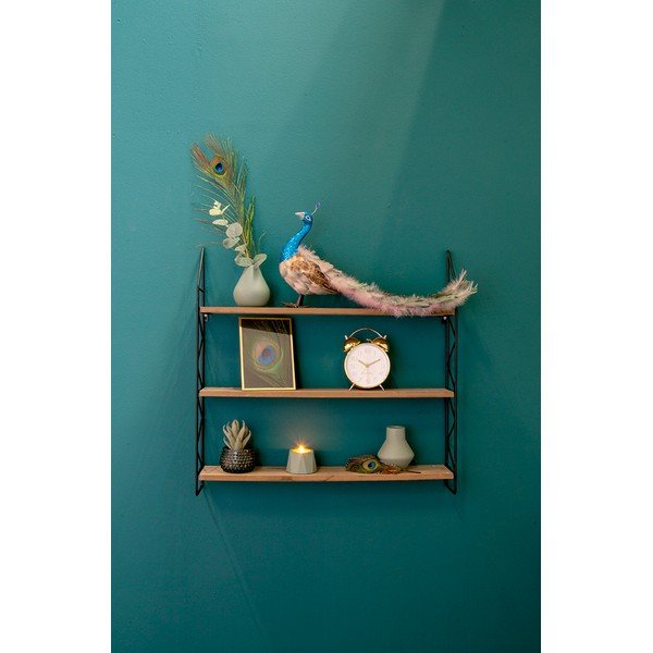 Метален рафт с дървени рафтове Zig Zag - PT LIVING-image-1