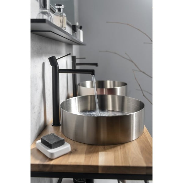 Матово-черна стояща батерия за мивка Solaris – Sapho-image-3