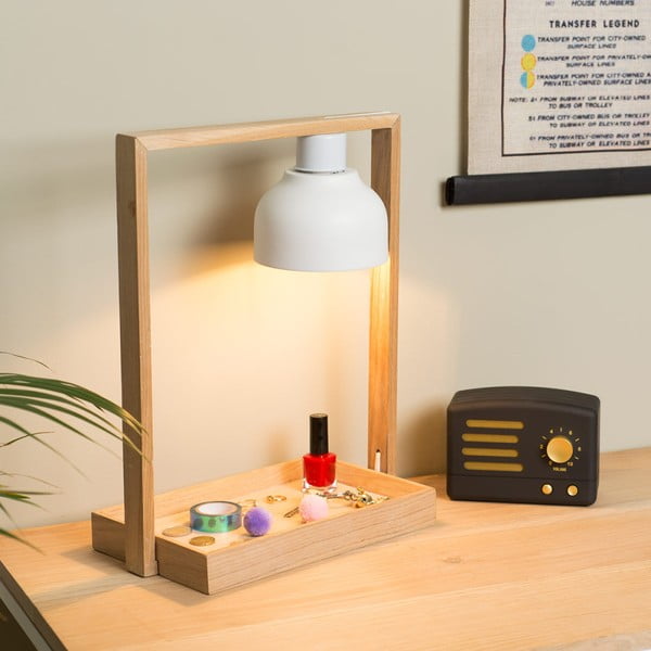 Дървена стойка за бижута с лампа Holly Trinket Bowl - Le Studio