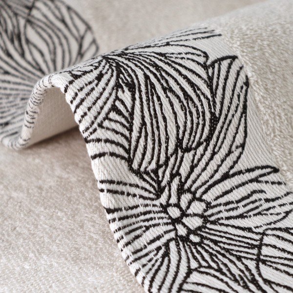 Памучна кърпа от тери в цвят слонова кост 50x100 cm Valencia – My House-image-3