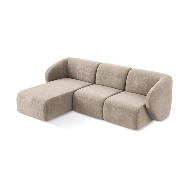 Светлокафяв шенилов ъглов диван (ляв ъгъл) Lani – Makamii-image-2