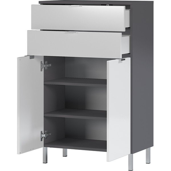 Бяло-сив висок шкаф за баня 60x97 cm Mauresa - Germania-image-2