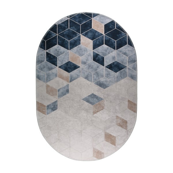Бял и син миещ се килим, 160x230 cm - Vitaus