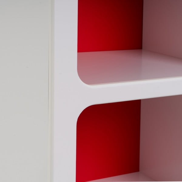 Червено-бяла библиотека 76x70 cm – Casa Selección-image-1