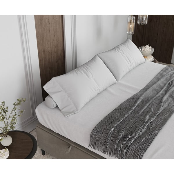 Кремаво тапицирано двойно легло с място за съхранение 140x200 cm  Tate – Maison de Rêve-image-4