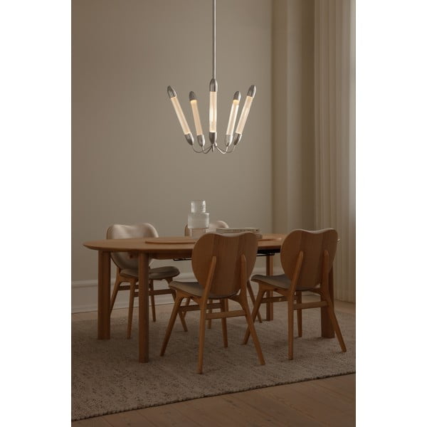 Стоманено висящо осветително тяло в сребрист цвят със стъклен абажур ø 69 cm Lemon Squeeze – UMAGE-image-1