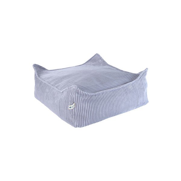 Син детски пуф от рипсено кадифе Square – Wigiwama